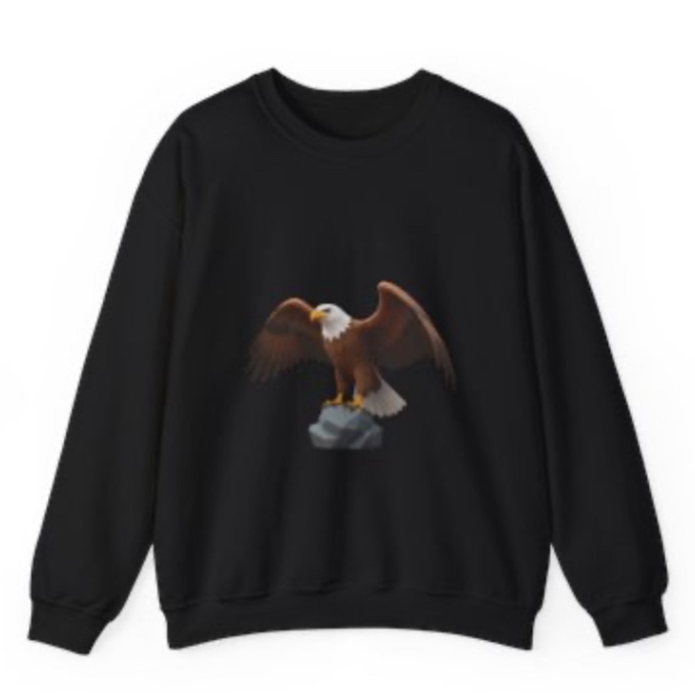 Black Sweatshirt with Eagle Graphic